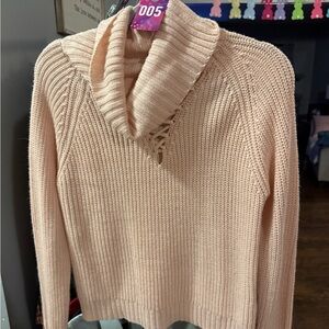 Cozy Pink Cowl Neck Sweater